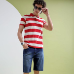 Men Blue Slim Fit Denim Shorts